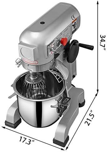 خلاط الطعام التجاري Happybuy 30Qt 1100W 3 سرعات قابلة للتعديل 94/165/386 دورة في الدقيقة شديدة التحمل 110 فولت مع وعاء من الفولاذ المقاوم للصدأ وخطاطيف العجين ومخفقة ممتازة لمخابز المدارس in Kuwait