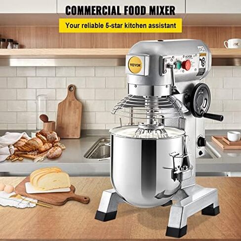 VEVOR Commercial Stand Mixer, 15Qt Stainless Steel Bowl, 500W Heavy Duty Electric Food Mixer with 3 Speeds Adjustable 113/184/341 RPM, Dough Hook Whisk Beater Included, Perfect for Bakery Pizzeria in Saudi Arabia