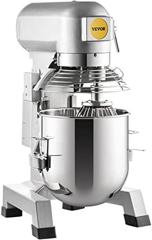 VEVOR Commercial Stand Mixer, 10Qt Stainless Steel Bowl, 450W Heavy Duty Electric Food Mixer with 3 Speeds Adjustable 113/184/341 RPM, Dough Hook Whisk Beater Included, Perfect for Bakery Pizzeria in Kuwait