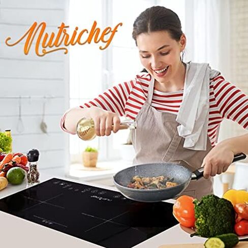 موقد الحث المزدوج - شعلة سيراميك رقمية محمولة بقوة 120 فولت مع قفل أمان للأطفال - يعمل مع مقلاة حديد الزهر المسطحة، 1800 واط، تحكم باللمس، 12 وحدة تحكم -PKSTIND49 in Kuwait