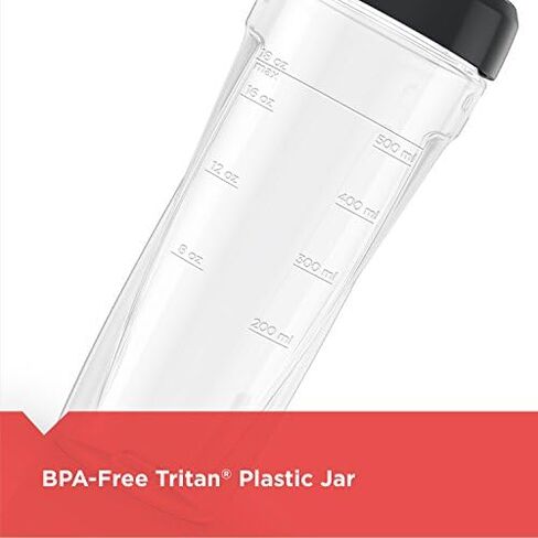 BLACK+DECKER PowerCrush Personal Blender Jar with Travel Lid, Clear, PBJ1650 in Saudi Arabia