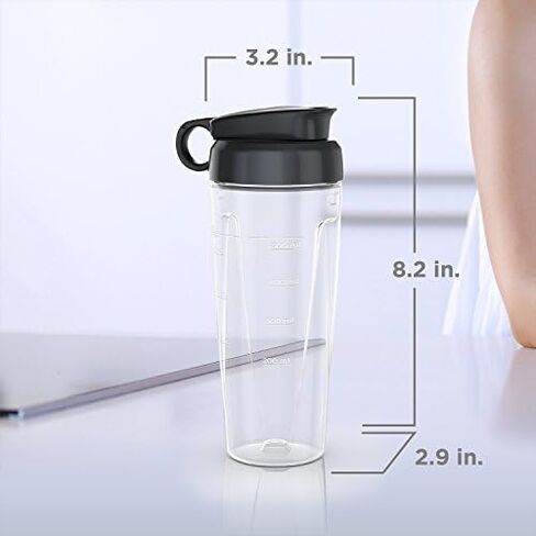 BLACK+DECKER PowerCrush Personal Blender Jar with Travel Lid, Clear, PBJ1650 in Saudi Arabia