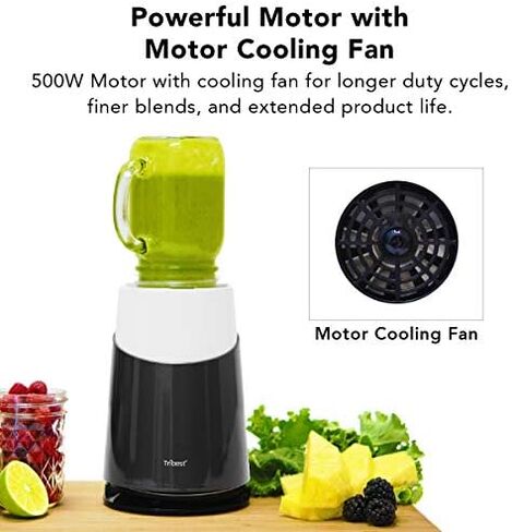 Tribest PB-430GY-A Personal Blender II, Mason Jar Ready Personal Blender with Mason Jar Mug, Gray in Saudi Arabia