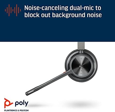 Poly - سماعة Voyager 4310 UC اللاسلكية (Plantronics) - سماعة أذن واحدة مع ميكروفون - تتصل بجهاز الكمبيوتر/Mac عبر محول بلوتوث USB-A، الهاتف الخلوي عبر البلوتوث - تعمل مع الفرق (معتمدة)، تكبير والمزيد in Kuwait