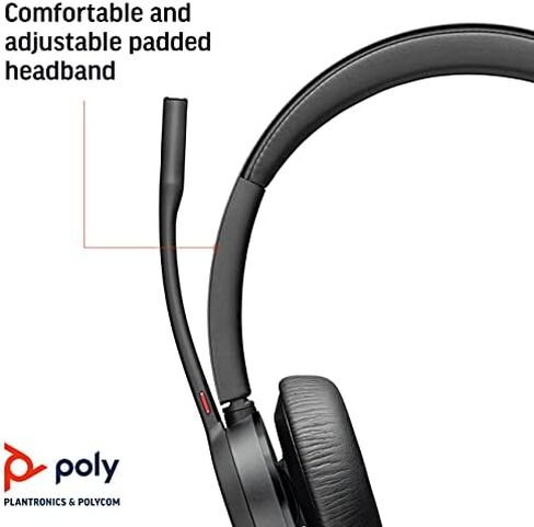 Poly - سماعة Voyager 4310 UC اللاسلكية (Plantronics) - سماعة أذن واحدة مع ميكروفون - تتصل بجهاز الكمبيوتر/Mac عبر محول بلوتوث USB-A، الهاتف الخلوي عبر البلوتوث - تعمل مع الفرق (معتمدة)، تكبير والمزيد in Kuwait