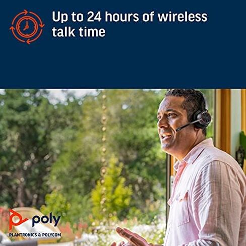 Poly - سماعة Voyager 4310 UC اللاسلكية (Plantronics) - سماعة أذن واحدة مع ميكروفون - تتصل بجهاز الكمبيوتر/Mac عبر محول بلوتوث USB-A، الهاتف الخلوي عبر البلوتوث - تعمل مع الفرق (معتمدة)، تكبير والمزيد in Kuwait