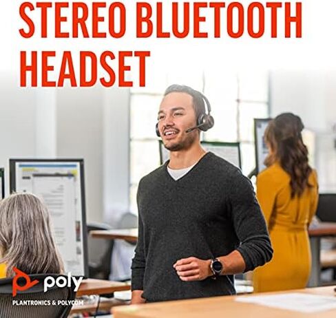 Poly - سماعة Voyager 4310 UC اللاسلكية (Plantronics) - سماعة أذن واحدة مع ميكروفون - تتصل بجهاز الكمبيوتر/Mac عبر محول بلوتوث USB-A، الهاتف الخلوي عبر البلوتوث - تعمل مع الفرق (معتمدة)، تكبير والمزيد in Kuwait
