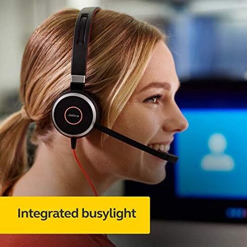 Jabra Evolve 40 UC Professional Wired Headset, Mono – Telephone Headset for Greater Productivity, Superior Sound for Calls and Music, 3.5mm Jack/USB Connection, All-Day Comfort Design, UC Optimized in Kuwait