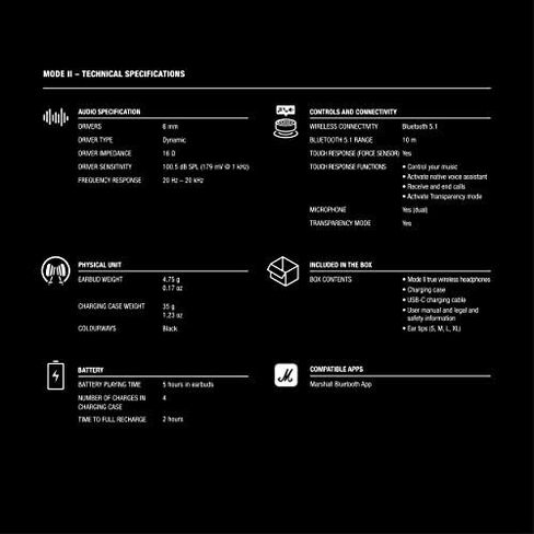 Marshall Mode II True Wireless Headphones in Saudi Arabia
