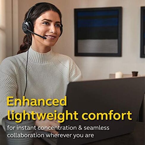 Jabra Evolve2 30 MS Wired Headset, USB-C, Mono, Black – Lightweight, Portable Telephone Headset with 2 Built-in Microphones – Work Headset with Superior Audio and Reliable Comfort in Kuwait
