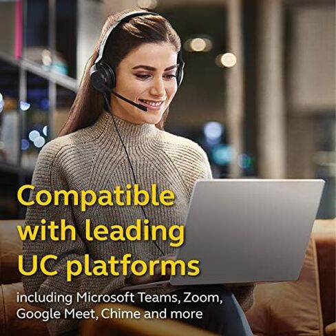 Jabra Evolve2 30 MS Wired Headset, USB-C, Mono, Black – Lightweight, Portable Telephone Headset with 2 Built-in Microphones – Work Headset with Superior Audio and Reliable Comfort in Kuwait