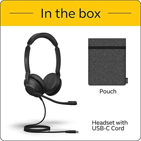 Jabra Evolve2 30 MS Wired Headset, USB-C, Mono, Black – Lightweight, Portable Telephone Headset with 2 Built-in Microphones – Work Headset with Superior Audio and Reliable Comfort in Kuwait