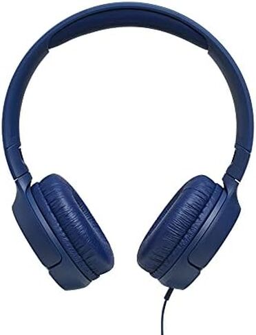 JBL Tune 500 - Wired On-Ear Headphones - Blue | JBL Pure Bass Sound, 1-button remotemic, Lightweight and foldable design, Tangle-free flat cable, Ask Siri or Google Now in Kuwait