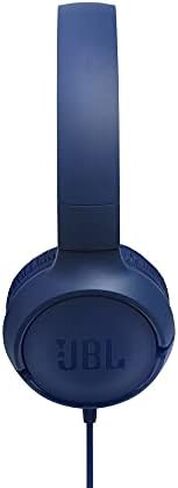 JBL Tune 500 - Wired On-Ear Headphones - Blue | JBL Pure Bass Sound, 1-button remotemic, Lightweight and foldable design, Tangle-free flat cable, Ask Siri or Google Now in Kuwait