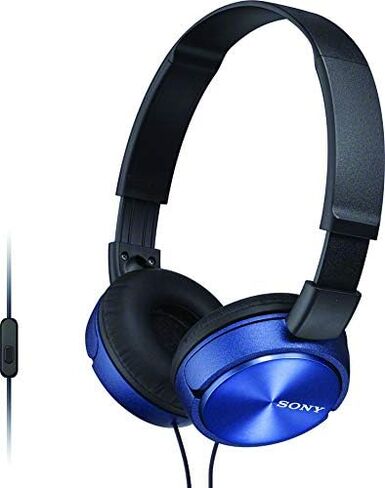 Sony MDR-ZX310AP ZX Series Wired On Ear Headphones with mic, Blue in Kuwait