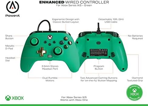 PowerA Enhanced Wired Controller for Xbox Series X|S - Metallic Arctic Camo, gamepad, wired video game controller, gaming controller, Xbox Series X|S in Kuwait