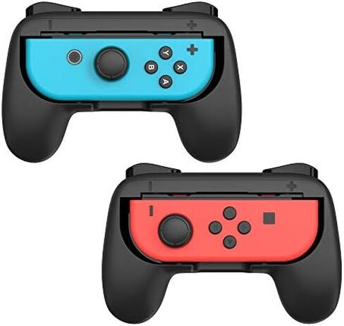 TALK WORKS Grips for Nintendo Switch Joycon Controller 2 Pack - Game Accessories Joy-Con Handheld Joystick Remote Control Holder Joy Con Kit - Black in Saudi Arabia