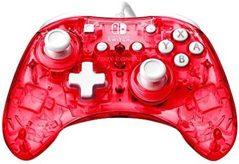 PDP Rock Candy Wired Gaming Switch Pro Controller - Blu-merang Blue / Clear - Licensed by Nintendo - OLED Compatible - Compact, Hard Transparent Plastic Travel Controller - Holiday & Birthday Gifts in Kuwait