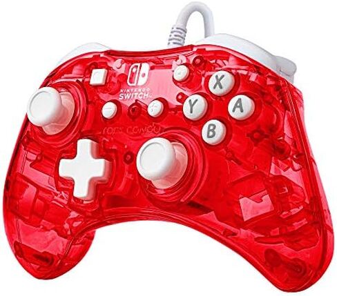 PDP Rock Candy Wired Gaming Switch Pro Controller - Blu-merang Blue / Clear - Licensed by Nintendo - OLED Compatible - Compact, Hard Transparent Plastic Travel Controller - Holiday & Birthday Gifts in Kuwait