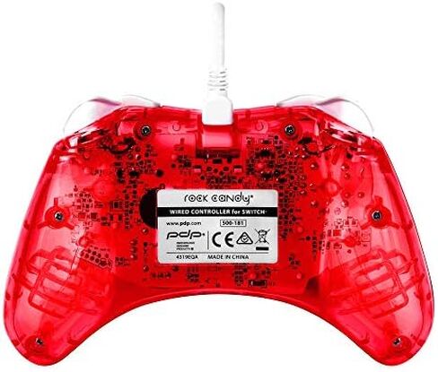 PDP Rock Candy Wired Gaming Switch Pro Controller - Blu-merang Blue / Clear - Licensed by Nintendo - OLED Compatible - Compact, Hard Transparent Plastic Travel Controller - Holiday & Birthday Gifts in Kuwait