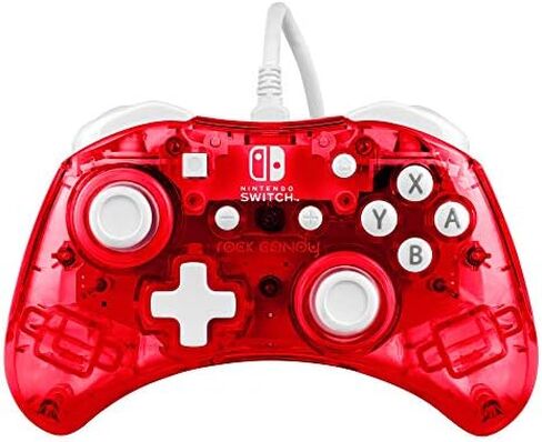 PDP Rock Candy Wired Gaming Switch Pro Controller - Blu-merang Blue / Clear - Licensed by Nintendo - OLED Compatible - Compact, Hard Transparent Plastic Travel Controller - Holiday & Birthday Gifts in Kuwait