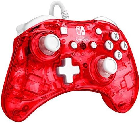 PDP Rock Candy Wired Gaming Switch Pro Controller - Blu-merang Blue / Clear - Licensed by Nintendo - OLED Compatible - Compact, Hard Transparent Plastic Travel Controller - Holiday & Birthday Gifts in Kuwait