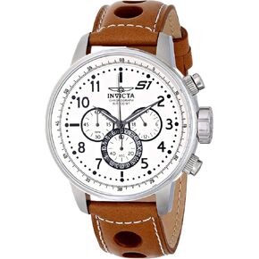 Invicta Men's S1"Rally" Stainless Steel Chronograph Watch with Brown Leather Band in Saudi Arabia