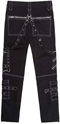 Cicilin Men's Fashion Hip Hop Rock Punk Gothic Pants Street Dance Harem Pants in Kuwait
