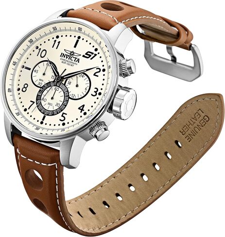 Invicta Men's S1"Rally" Stainless Steel Chronograph Watch with Brown Leather Band in Saudi Arabia