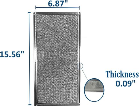 2 Pack-Air Filter Factory Replacement For AH207759, D140-C, 715290, 88368, 88370, 99010242, W10240990 Aluminum Mesh Grease Microwave Oven Range Hood Filters 6-7/8 X 15-9/16 X 3/32 Inches in Saudi Arabia