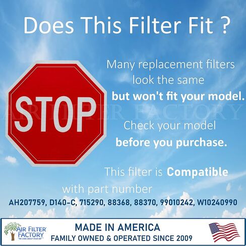 2 Pack-Air Filter Factory Replacement For AH207759, D140-C, 715290, 88368, 88370, 99010242, W10240990 Aluminum Mesh Grease Microwave Oven Range Hood Filters 6-7/8 X 15-9/16 X 3/32 Inches in Saudi Arabia