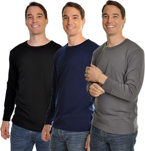 Swan Men's Fleece-Lined Long-Sleeve Thermal Tops (1 or 3-Pack) in Kuwait