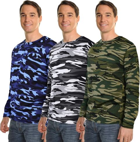 Swan Men's Fleece-Lined Long-Sleeve Thermal Tops (1 or 3-Pack) in Kuwait