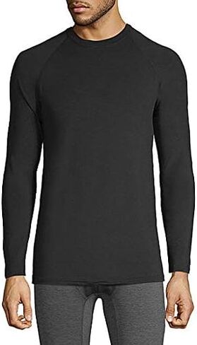 St. John's Bay Performance Stretch w/HEIQ Technology Thermal Underwear Black Crew Neck in Saudi Arabia
