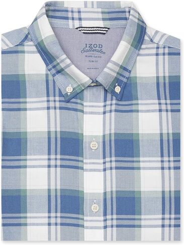 IZOD Men's Slim Fit Saltwater Long Sleeve Button Down Shirt in Saudi Arabia