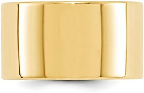 Solid 14k Yellow Gold 12mm Flat Wedding Band in Saudi Arabia