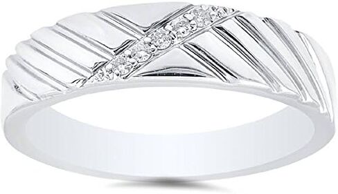 Mens Diamond 14K White Gold Wedding Ring in Saudi Arabia