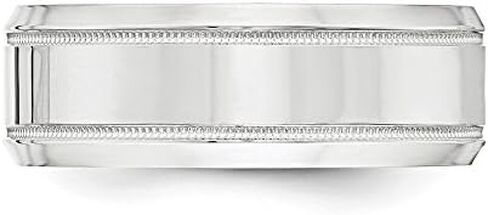 Solid 925 Sterling Silver 8mm Men's Unique Wedding Band Ring in Saudi Arabia