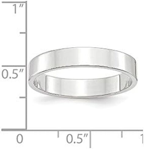 14k White Gold 4mm Flat Plain Classic Wedding Band Ring in Saudi Arabia