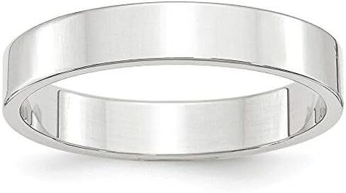 14k White Gold 4mm Flat Plain Classic Wedding Band Ring in Saudi Arabia