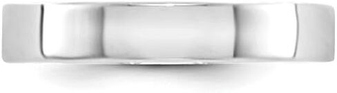 14k White Gold 4mm Flat Plain Classic Wedding Band Ring in Saudi Arabia