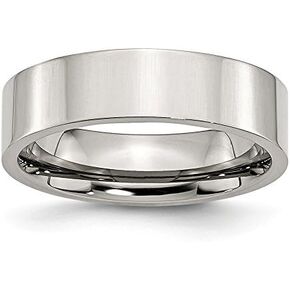 Solid Stainless Steel Flat 6mm Plain Classic Wedding Band Ring Comfort-Fit in Saudi Arabia