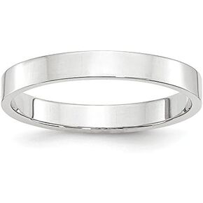 10k White Gold 3mm Flat Plain Classic Wedding Band Ring in Saudi Arabia