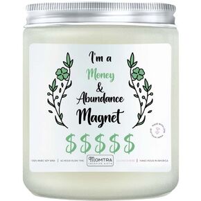 Money Abundance Drawing Gift Idea 8oz Lavender Aromatherapy Candle for Manifestation, Intention, Attracting Cash Flow Boost, Luck Spell, Purification Chakra Healing Scented Natural Soybean Wax Candles in Saudi Arabia