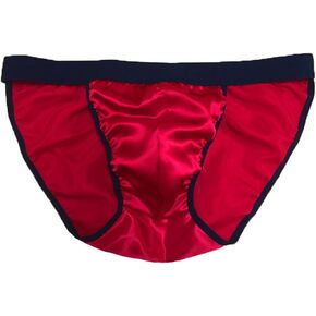 Mens 100% Silk Sexy Breathable Stretch Briefs Soft Underwear Panties Stretch Waistband
