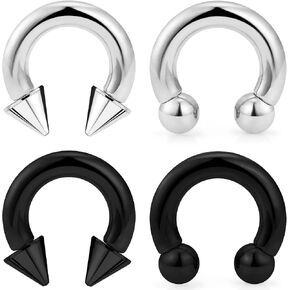 Hnxnskt Good Weithts for Stretched Ears Gauges Earrings 2G 4G 6G 8G Surgical Steel Large Septum Rings PA Ring Internally Threaded Circular Horseshoe Barbells Body Piercing Jewelry for Women Men in Saudi Arabia
