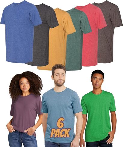 Next Level 6200 Multipack Men Bulk Bundle Polyester/Cotton T-Shirt 3 | 6 | 10 Pack - Short Sleeve Crewneck Tees for Adults in Kuwait