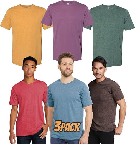 Next Level 6200 Multipack Men Bulk Bundle Polyester/Cotton T-Shirt 3 | 6 | 10 Pack - Short Sleeve Crewneck Tees for Adults in Kuwait