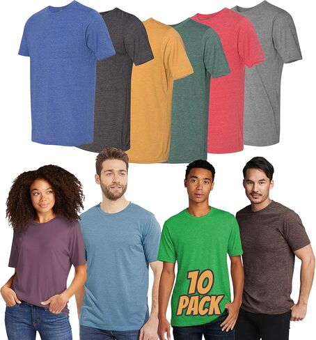 Next Level 6200 Multipack Men Bulk Bundle Polyester/Cotton T-Shirt 3 | 6 | 10 Pack - Short Sleeve Crewneck Tees for Adults in Kuwait