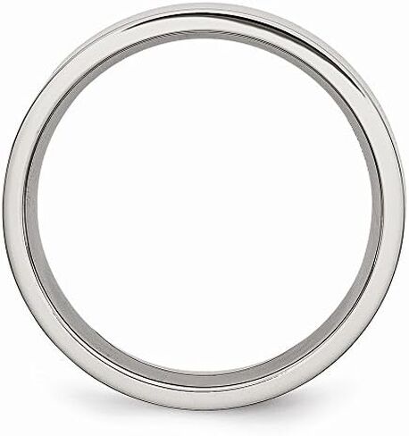 Solid Stainless Steel Flat 6mm Plain Classic Wedding Band Ring Comfort-Fit in Saudi Arabia
